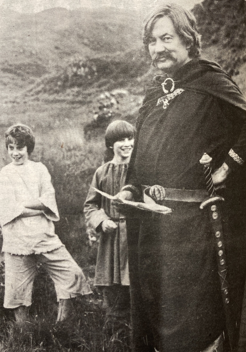1985: Actor Iain Cuthbertson who played the part of 6th Century King Aidan in a BBC schools programme being filmed around Kilmartin. 1985: Actor Iain Cuthbertson who played the part of 6th Century King Aidan in a BBC schools programme being filmed around Kilmartin.