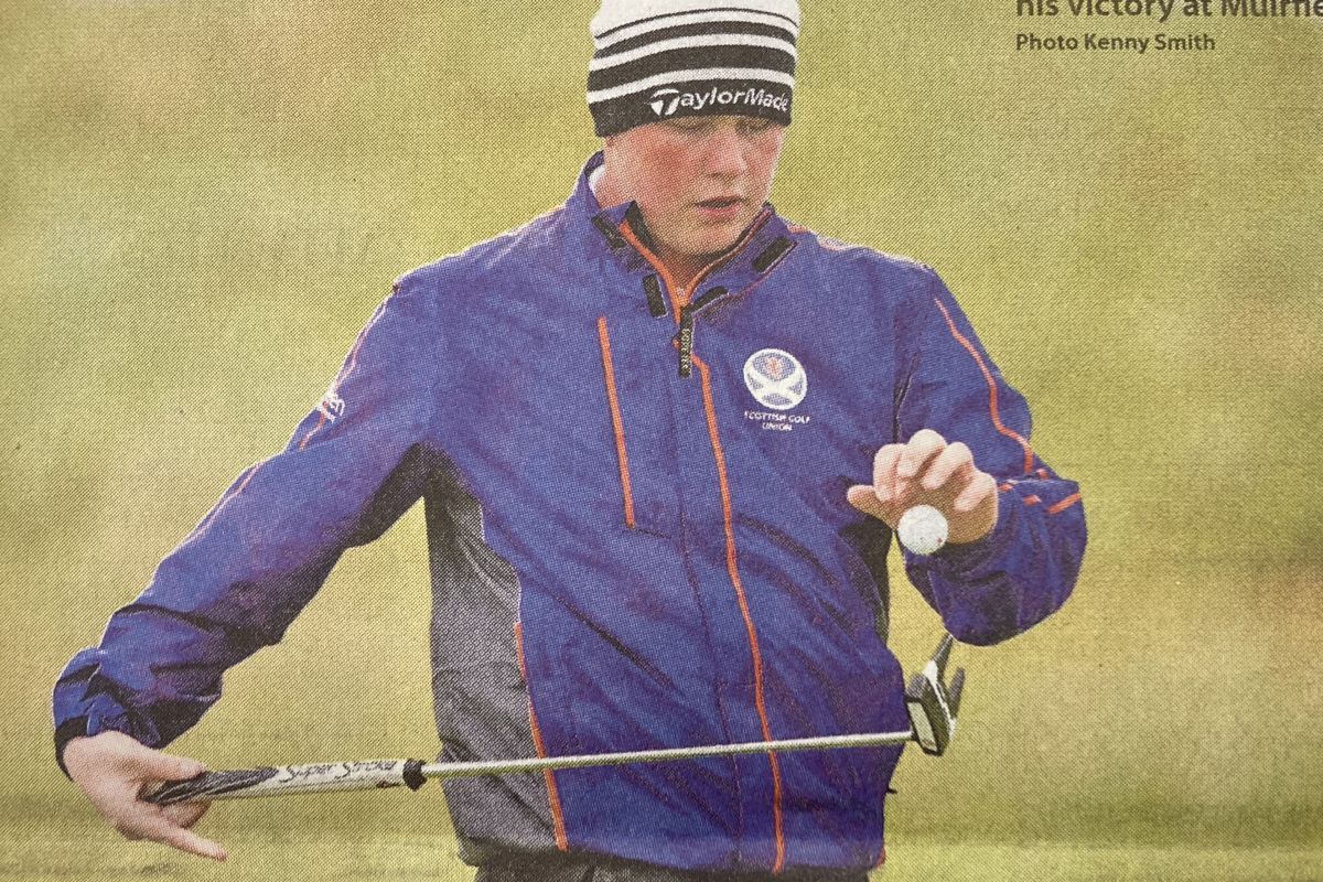 2015: A relaxed Robert Macintyre during his victory at Muirfield. Photo Kenny Smith