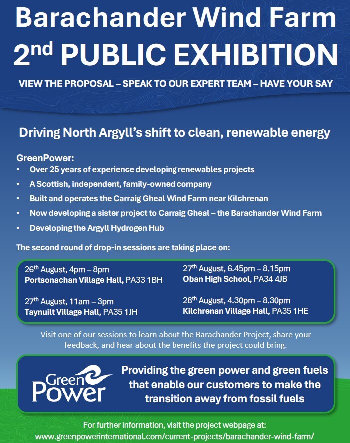 Barachander Wind Farm – Second Public Exhibition and Drop-in sessions