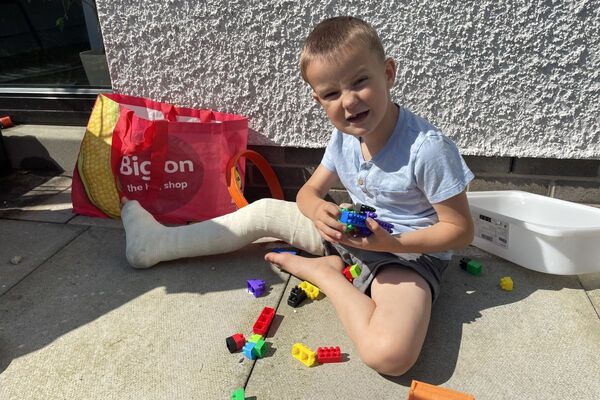 Mum&rsquo;s safety plea after son breaks leg in fall from 10ft wall