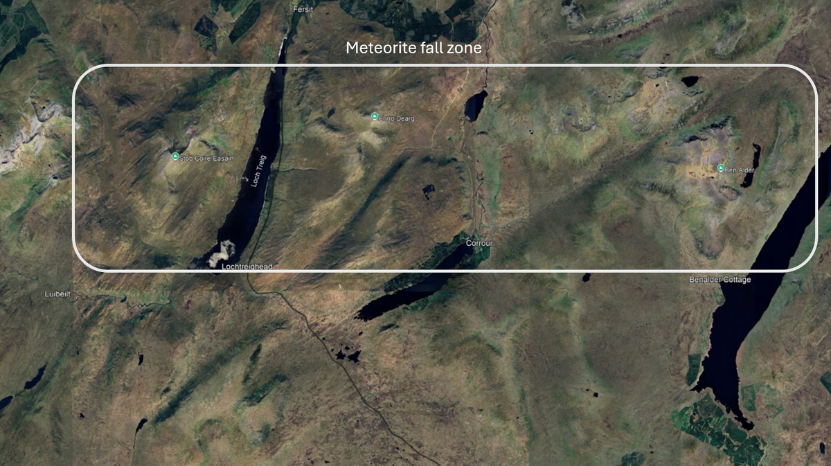 West Coast Today - Media Library - no f38 Meteorite fall zone map
