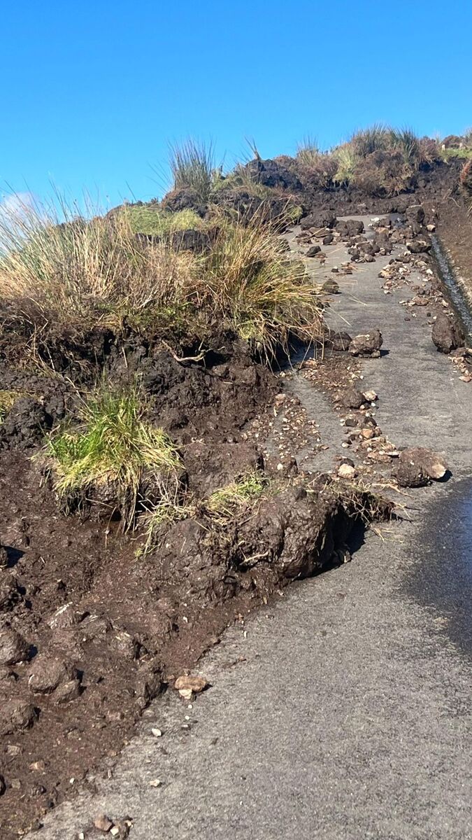 People have advised people to avoid the road until the debris has been cleared. Photograph: Murdo MacLarty. People have advised people to avoid the road until the debris has been cleared. Photograph: Murdo MacLarty.