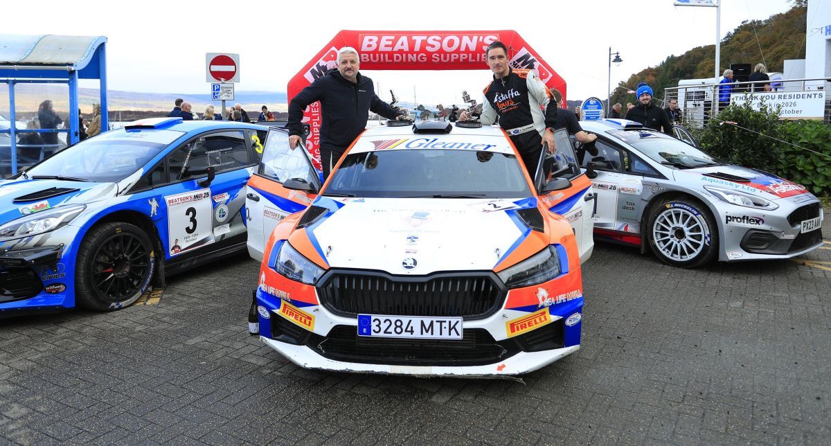 Mull rally winners 2025 Paul MacKinnon and Paul Beaton. Photograph: Lindsay Photo Sport