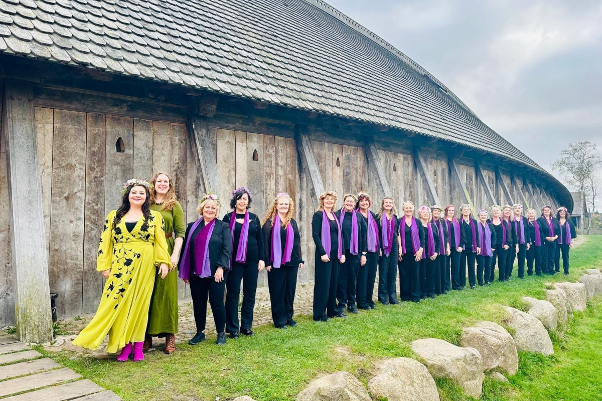 Voices of Argyll Chamber Choir at Sagnlandet Lejre in Denmark during their tour.
