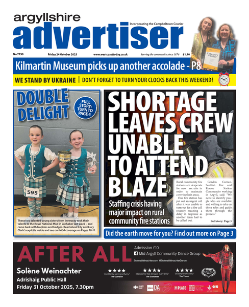 Argyllshire Advertiser 24th October 2025