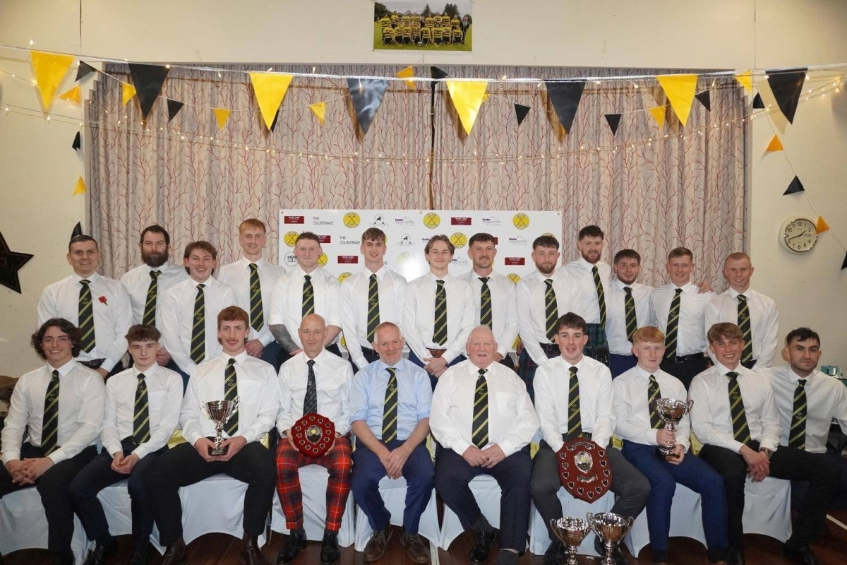 Col-Glen Shinty Club team, trophy winners and board members at the annual dinner, dance and awards night. Photograph: Lauren Keith
