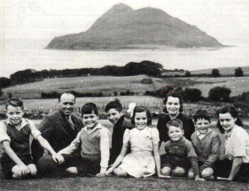 John and Alison Sloss arrived on Arran with their family 50 years ago. They are pictured with all of their children at Clauchlands farm in 1945. John and Alison Sloss arrived on Arran with their family 50 years ago. They are pictured with all of their children at Clauchlands farm in 1945.