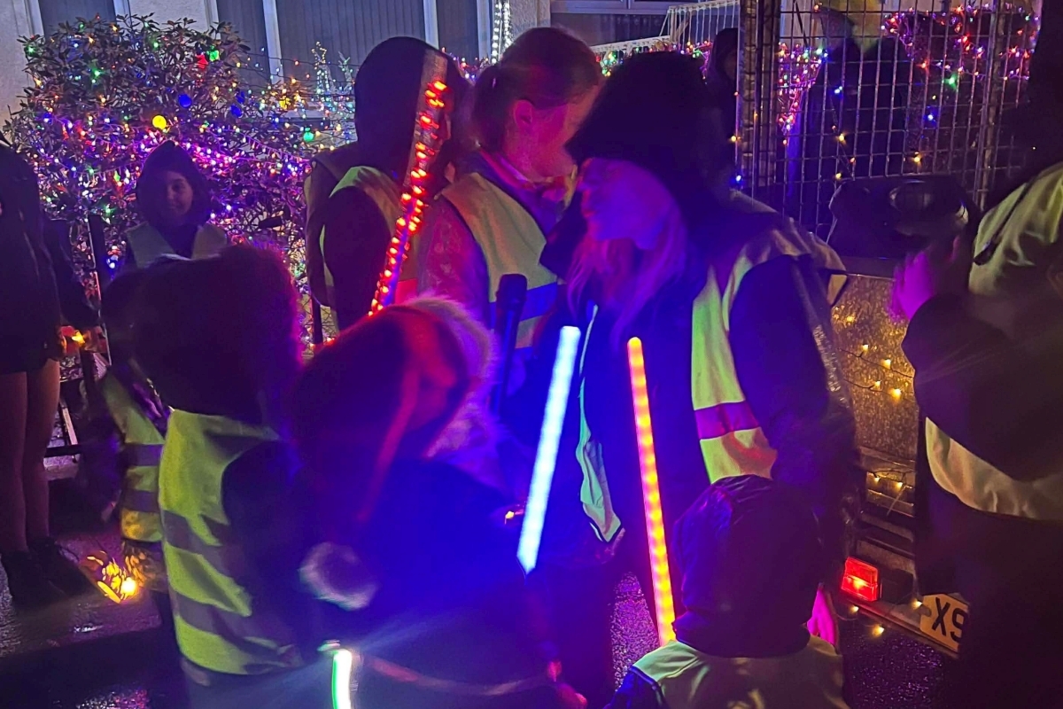 Christmas lantern parade brightens soggy night in Strachur