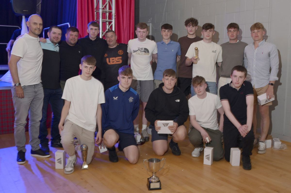 Every&nbsp;Under&nbsp;18&nbsp;player was presented with a trophy at the annual awards evening in May to mark a very successful season. Photograph: Iain Ferguson, alba.photos.