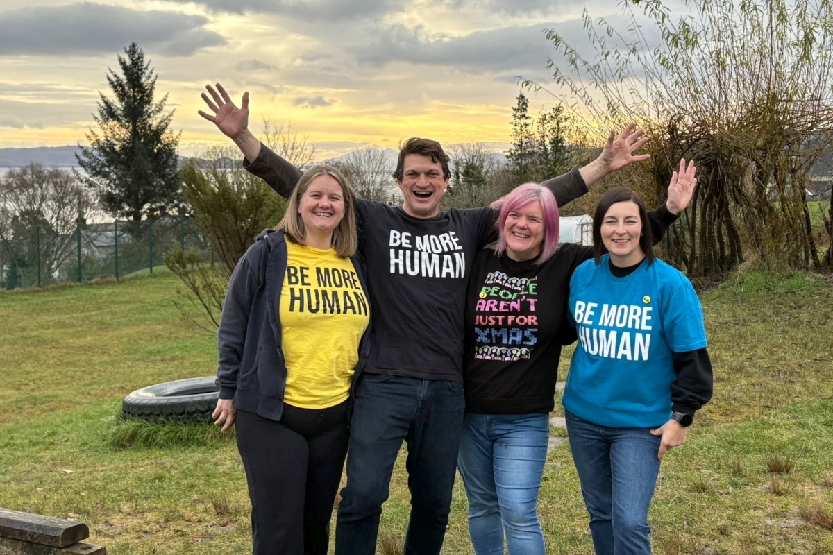  Snowdrop Centre Camerados organisers Claire Paterson, Karen McCurry and Laurene Cameron with the movement's founder Maff Potts.