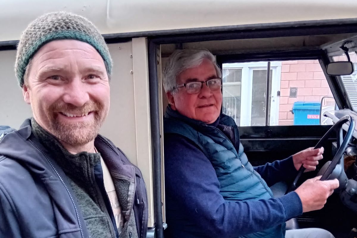 Emrys Kirby met up with Allan Mackechnie who last saw his Land Rover back in the Eighties. Photograph: Emrys Kirby Emrys Kirby met up with Allan Mackechnie who last saw his Land Rover back in the Eighties. Photograph: Emrys Kirby