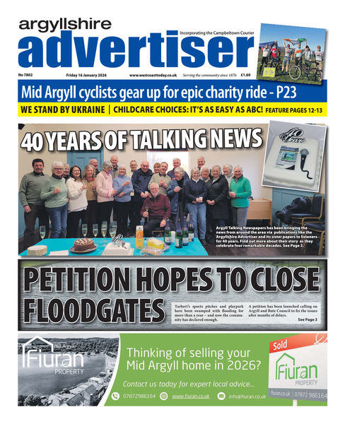 Argyllshire Advertiser 16th January 2026