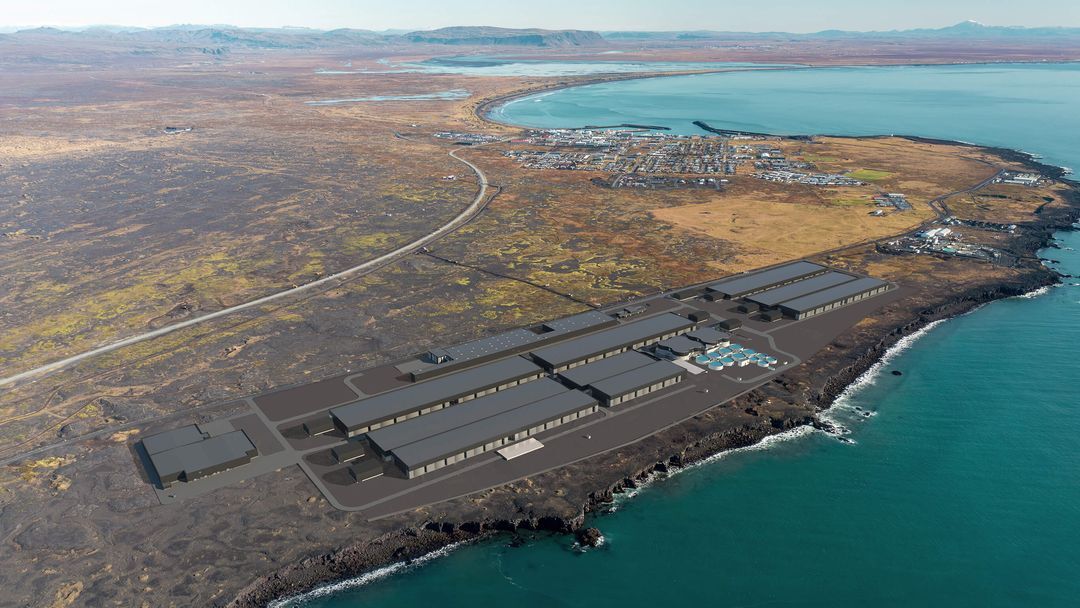 New land based Icelandic land based salmon farming project located in orlkshfn by the company First water. New land based Icelandic land based salmon farming project located in orlkshfn by the company First water.