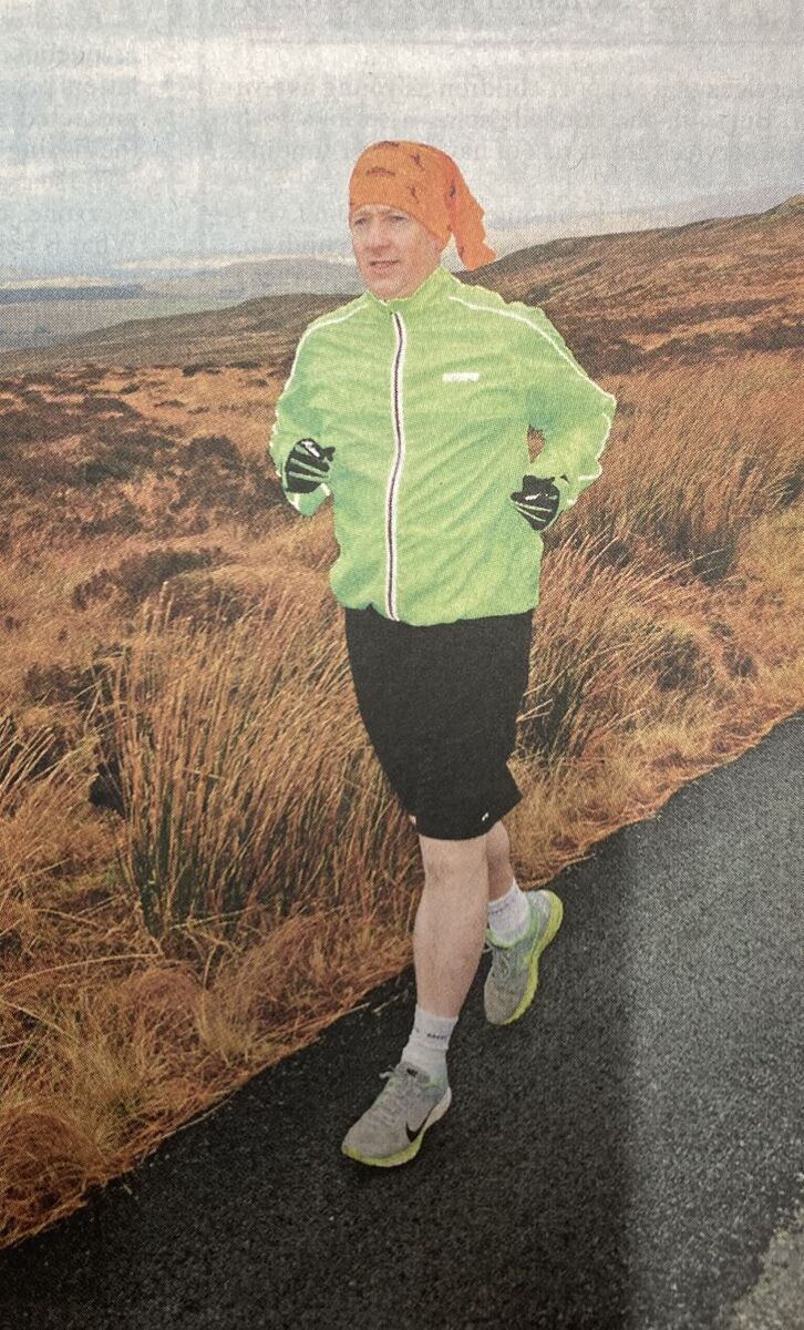2016: Alistair in training for the 120-mile run.