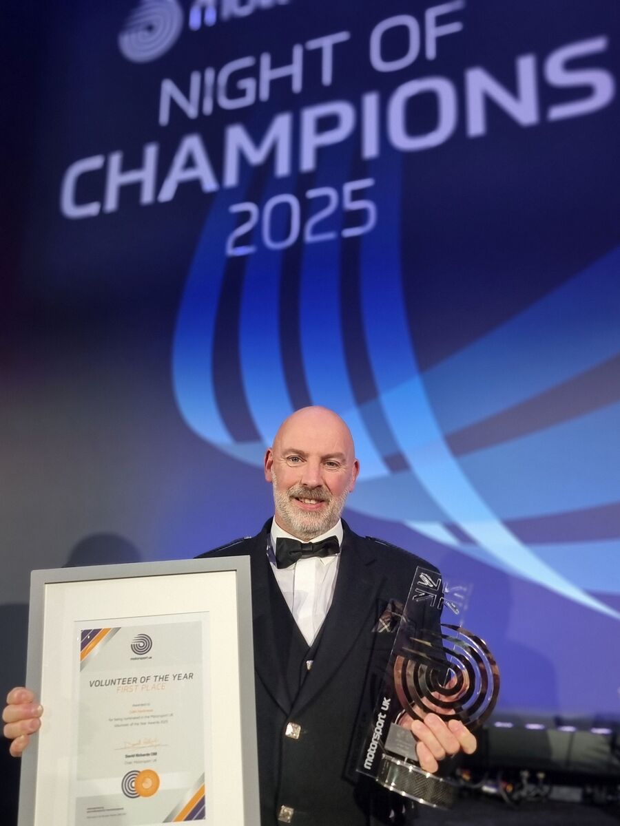 crop no t05 colin harkness poses with award at motorsport uk night of champions