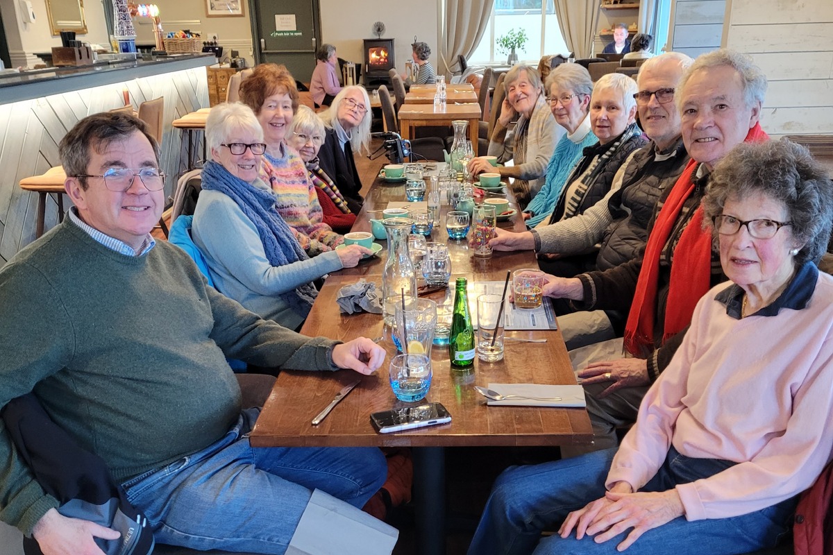 Members enjoy a 25th anniversary lunch at Drift Inn in Lamlash. Photograph: Lagg Lunch Club.