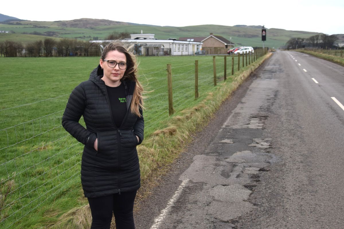Safety fears over &lsquo;dangerous&rsquo; B843 as potholes plague primary school route