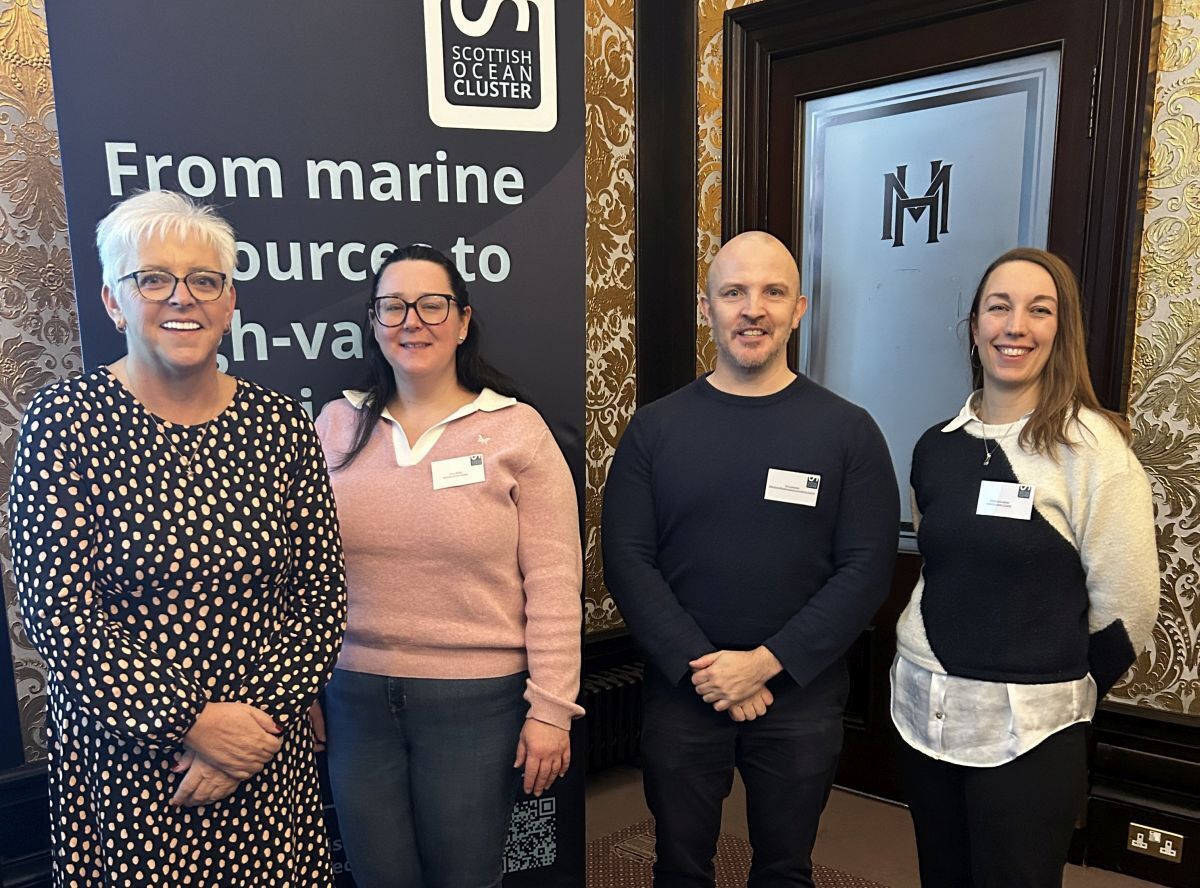 Donna Fordyce (Seafood Scotland), Dr Tracey White (Scottish Ocean Cluster), Kim Cameron (IBioIc), Alexandra Leeper (Iceland Ocean Cluster).