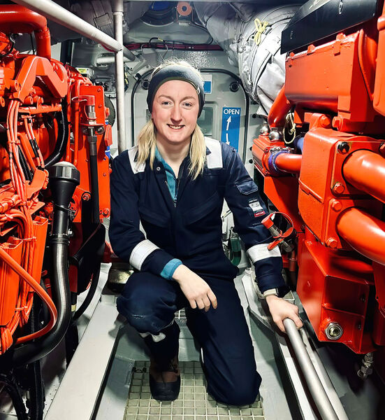 Lawrie's onboard with RNLI mechanics