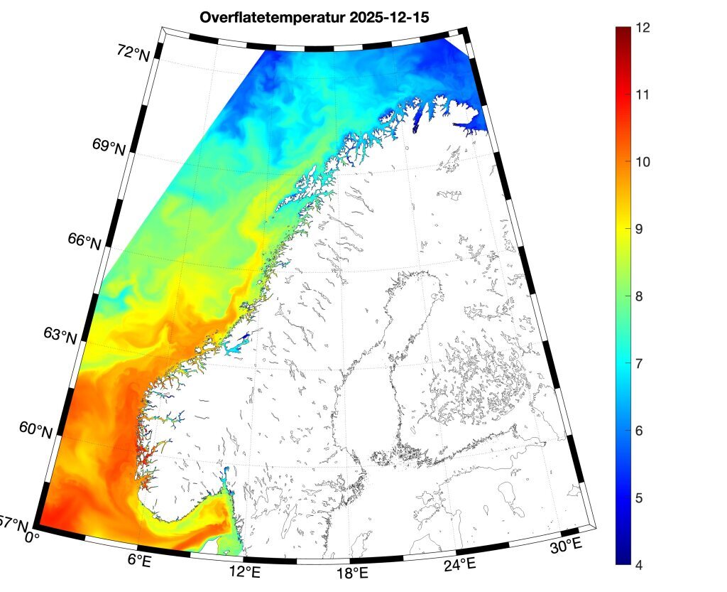 Warm seas image 1 vince Map showing extent of warming. Redorange areas at highest levels