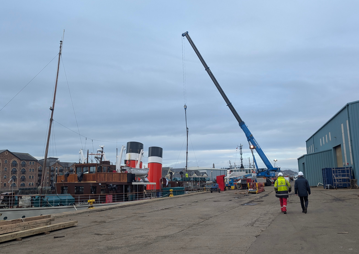 Mast down for replacement as Waverly refit goes full steam ahead