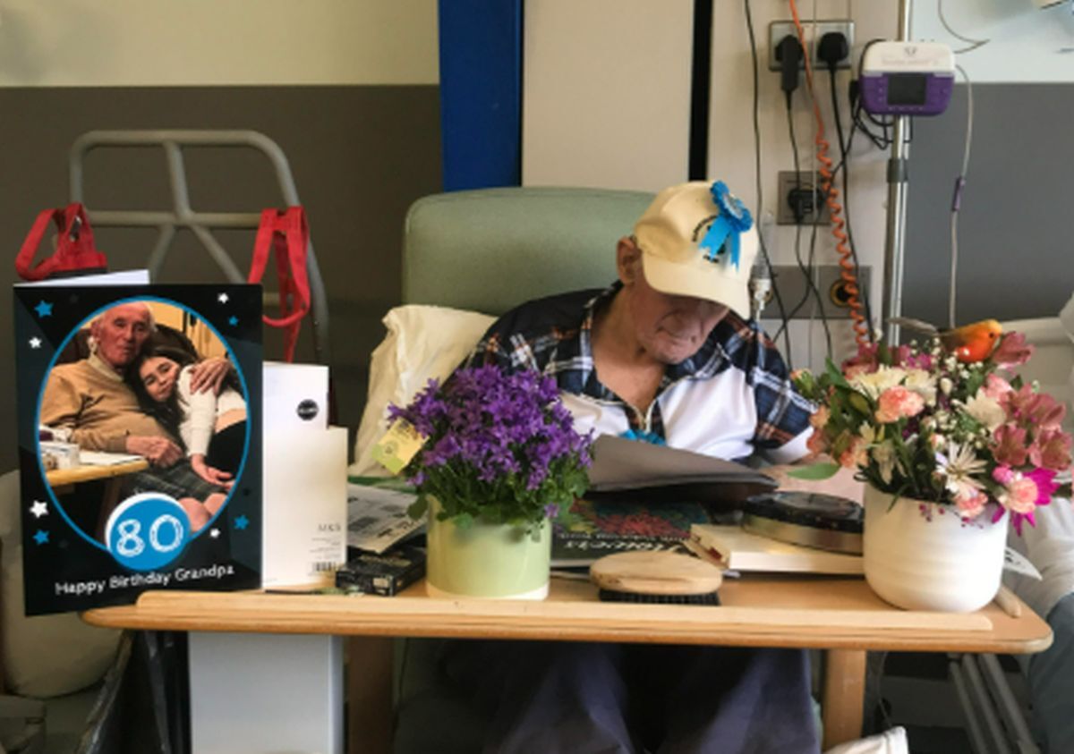 John Russell spent his 80th birthday in hospital where he has been waiting ten months to go homewith a care package in place. Photograph: Teresa Russell