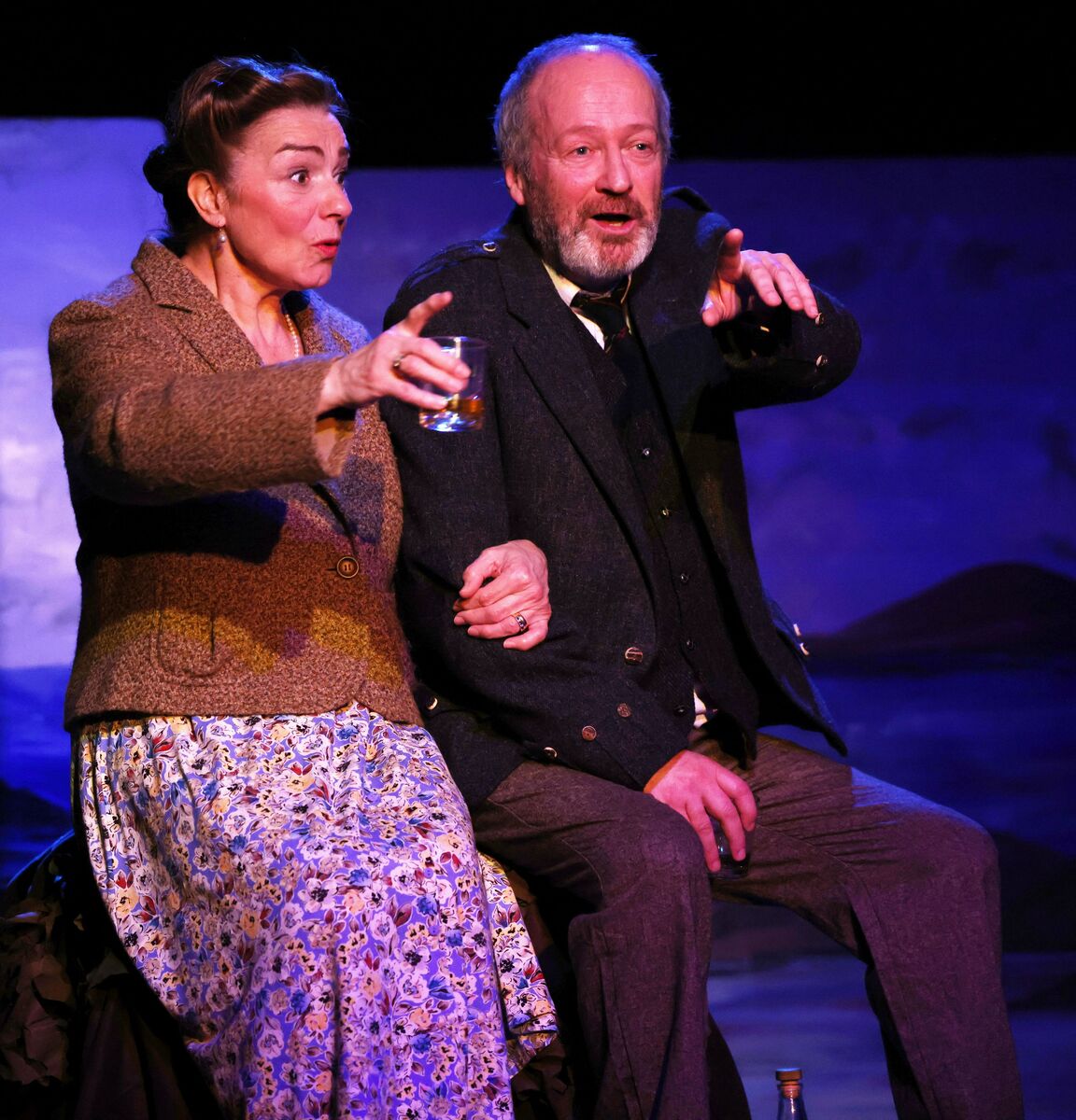 webno t11 Mrs Odd Marian Milarvie and Duncan Ban Macroon looking for fairies and consuming some of the whisky