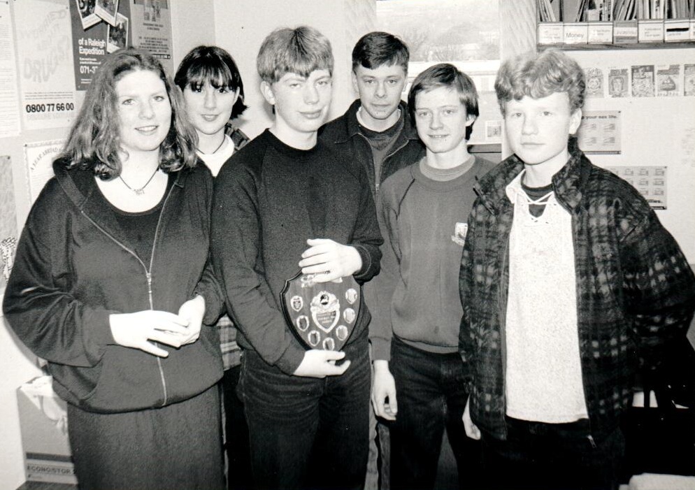The Duke of Edinburgh Award team that won the Arran Action for Youth Quiz Night held in Whiting Bay Hall. They are: Angie Yates, Laura MacKenzie, Christopher Kennedy, Daniel Black, Peter Glew and James Primrose.