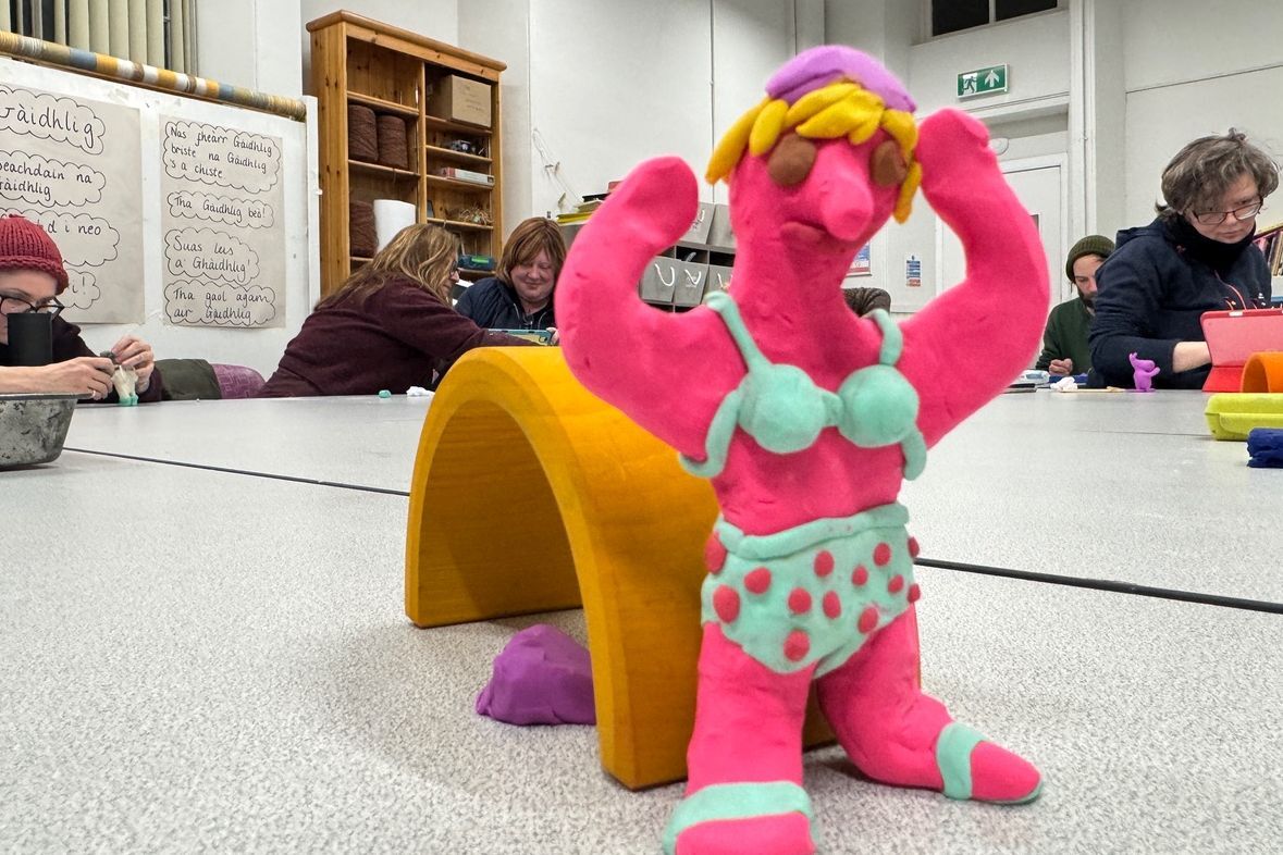 Model makers at The Rockfield Centre get creative under the expert eye of animator Jim Parkyn. Photograph: Screen Argyll