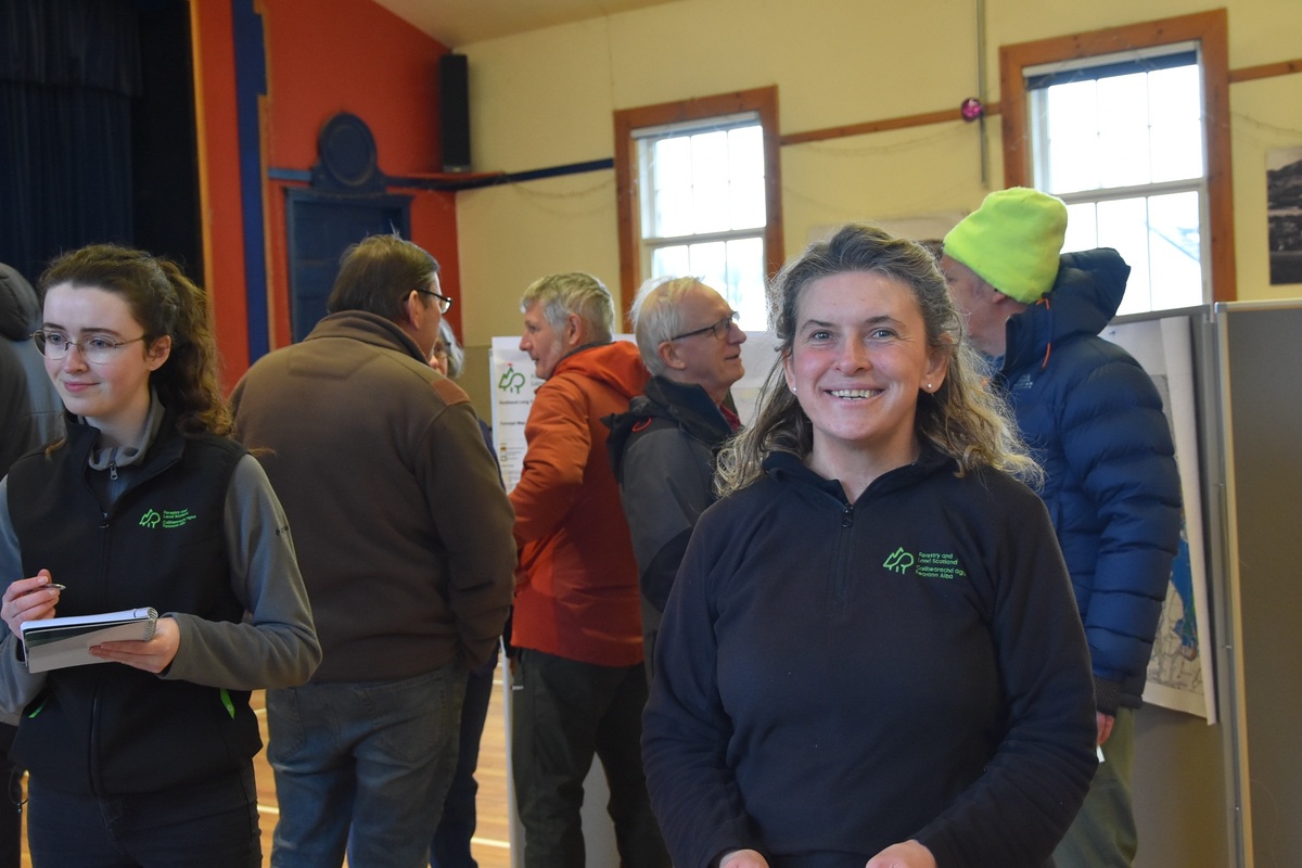 Ailidh Reid and Catriona Hawthorn of Forestry and Land Scotland hosted the consultation event in Whiting Bay Hall. 