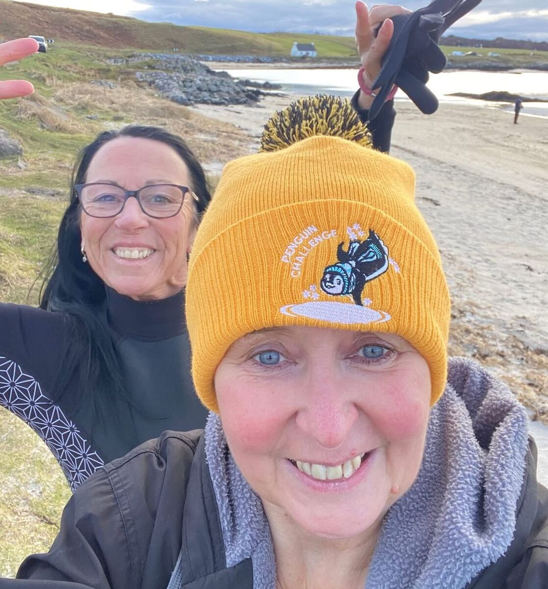 Sharon Smith and friend swimming for Key Housing, Lochaber. Photograph: Sharon Smith