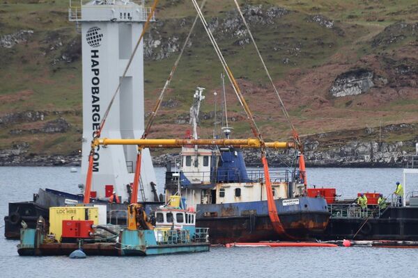 Oban's sunken boat raised from the depths