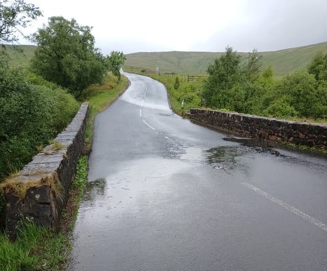 The bridge where the String Road crosses the Allt Mor burn needs extensive repairs that necessitate urgent repairs. Photograph: North Ayrshire Council.
