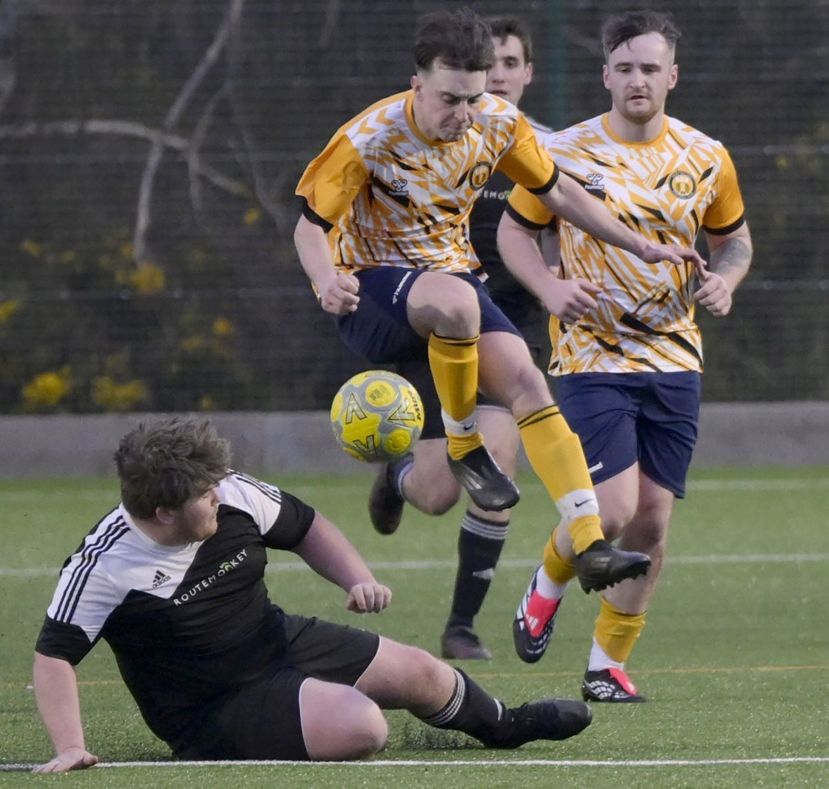 A dramatIc goal shot from Robbie Rydings who scored two out of Fort's three goals.  Photograph: Iain Ferguson, alba.photos