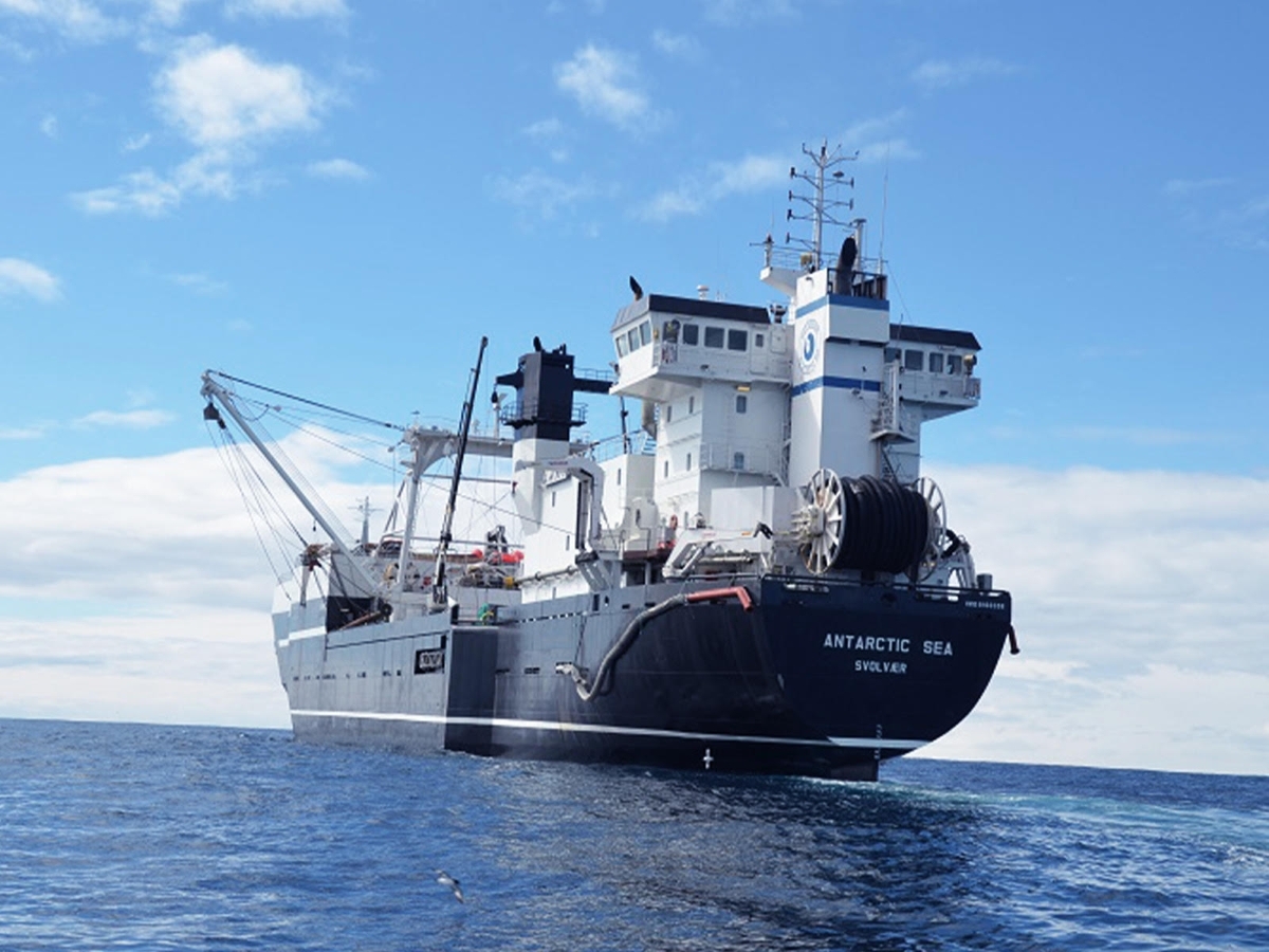 Krill harvest vessel Antarctic Sea 20260407