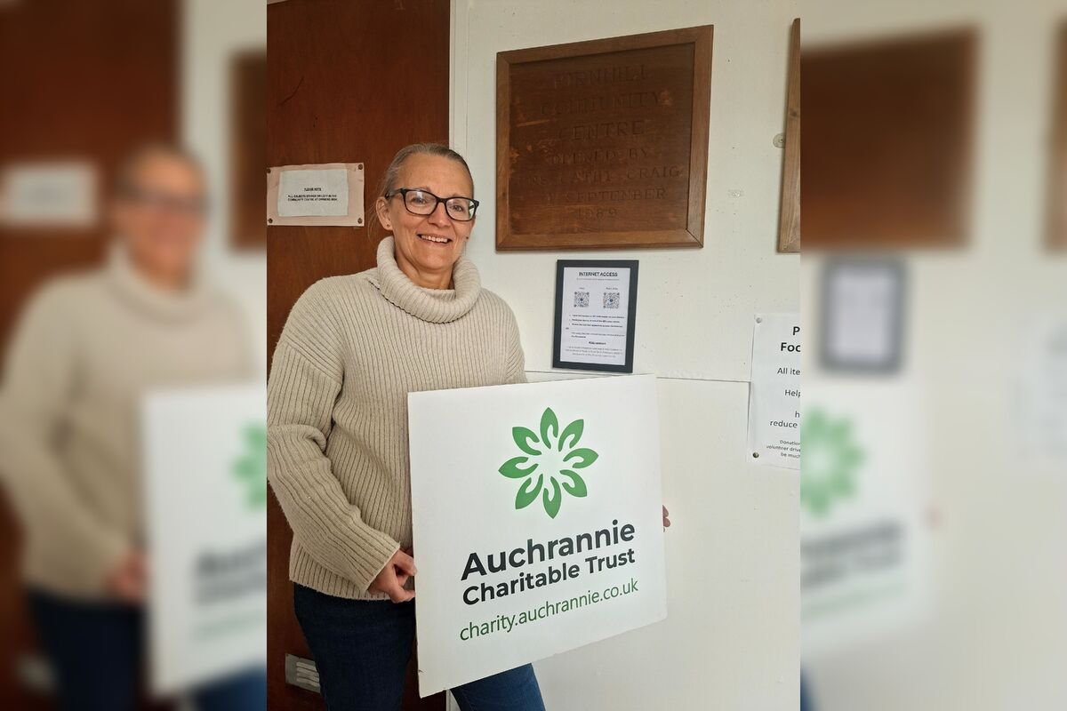 Hazel Cranston, chair of Pirnmill Village Association, at Pirnmill Village Hall. Photograph: ACT.