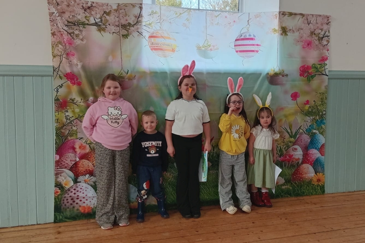 Happy Easter hoppers at Ardrishaig North Hall. Photograph: Ardrishaig Community Trust