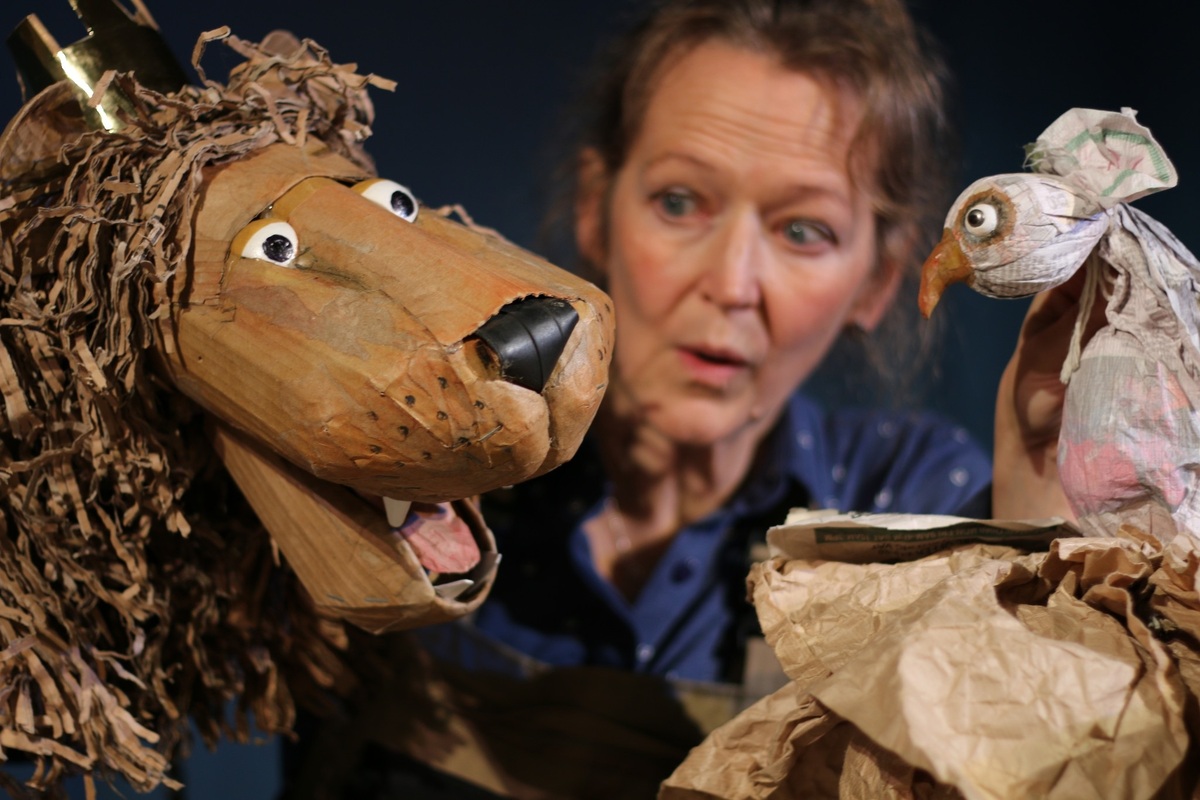 Lempen Theatre&rsquo;s Cardboard Carnival tells an original story set to music from Saint Seans&rsquo; Carnival of the Animals. Photograph: Lempen Puppet Theatre.