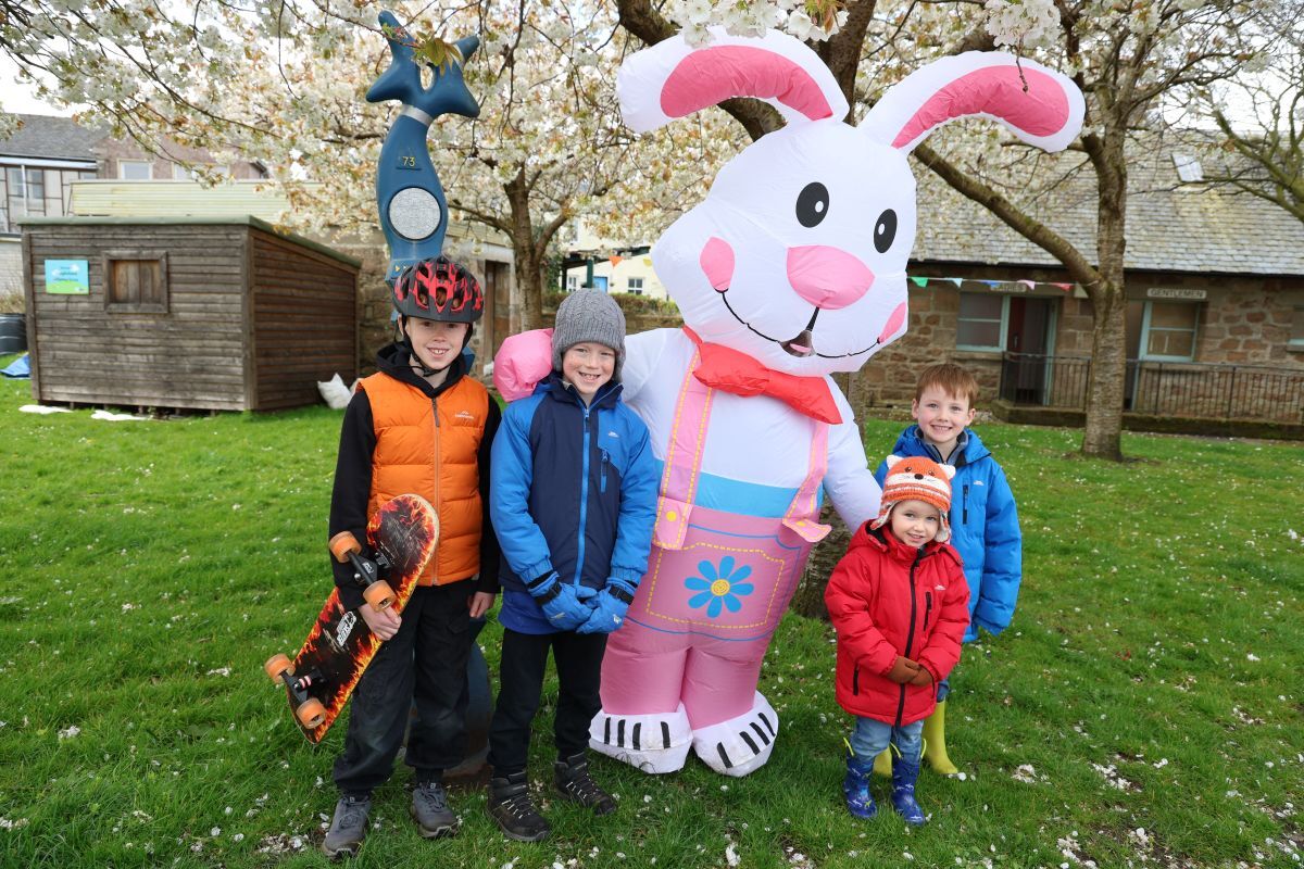 Lachlan and Harris Hogg with little cousins Murray and Coll McDaniel. Photograph: Kenny Craig.