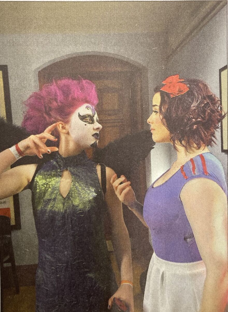 2016: Holly Baldwin, S2, who played the Evil Queen stepmother, with Brittany Fordham, S6, as Snow White.