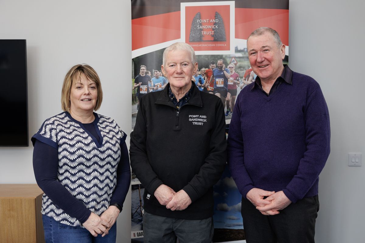 Photographed from left are Catherine Anne Smith and Duncan Mackay of PST with Murdo Macleod on behalf of the Andrew Macleod Memorial Fund. Photograph:&nbsp;SandiePhotos.