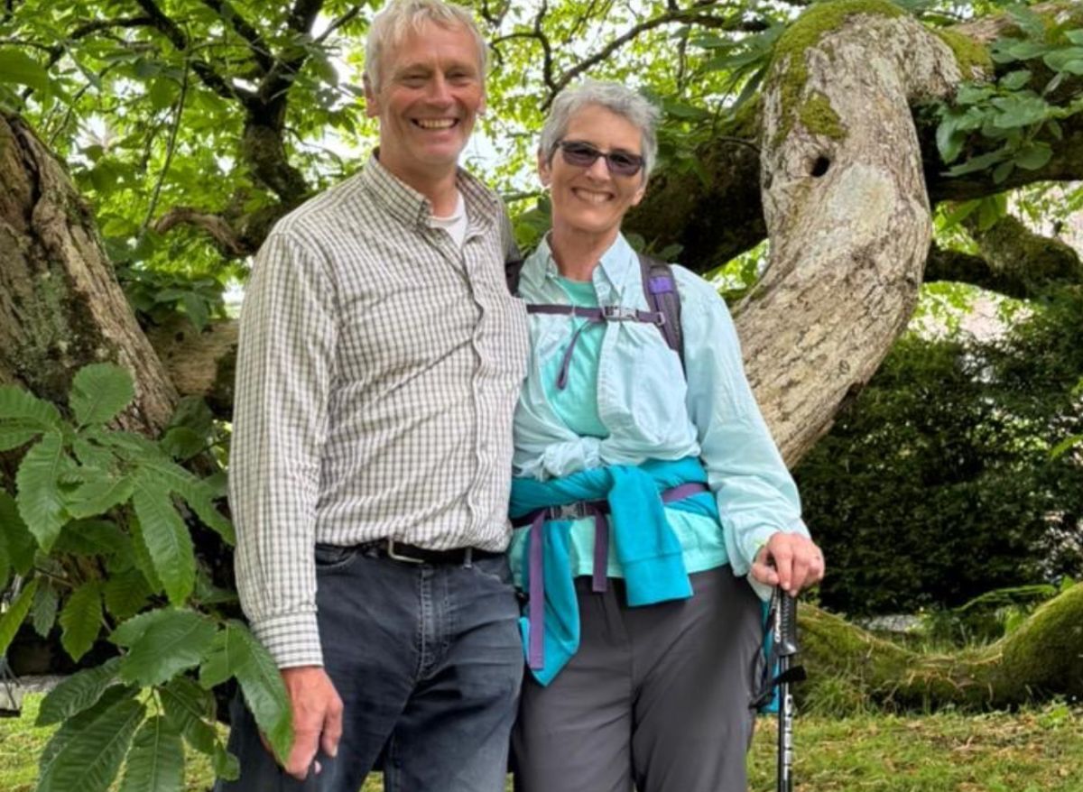 Moira and Henry Hiscock from Seil who took part in this April's Kiltwalk for the Pink Ladies of Argyll charity. Photograph: Moira Hiscock