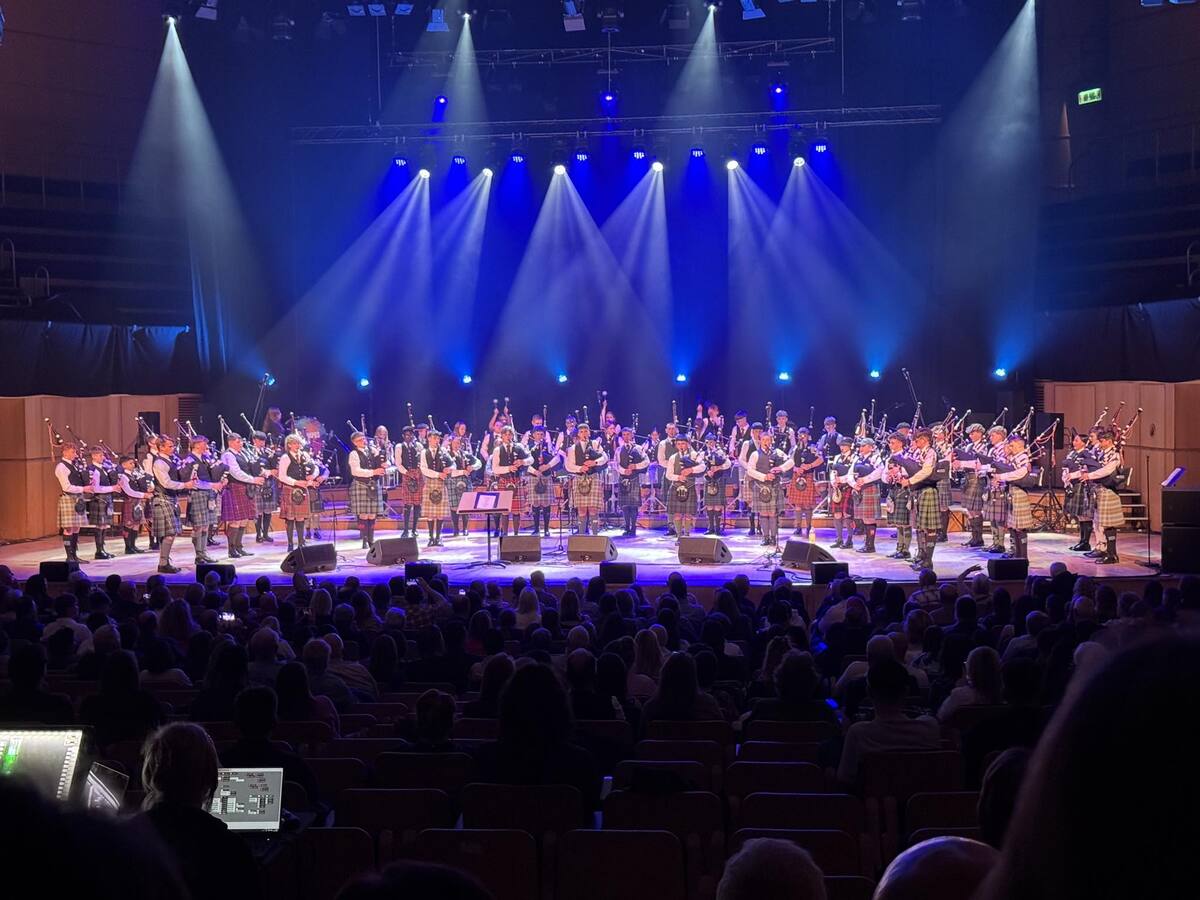 National Youth Pipe Band of Scotland&rsquo;s end-of-year concert &ndash; D&ugrave;thchas - included performers from the junior, development and senior ensembles. Photograph: IOAMS.