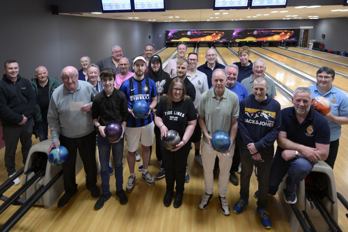 The teams line up for another Ten Pin Bowling session after the awards ceremony. Photograph: Iain Ferguson, alba.photos.