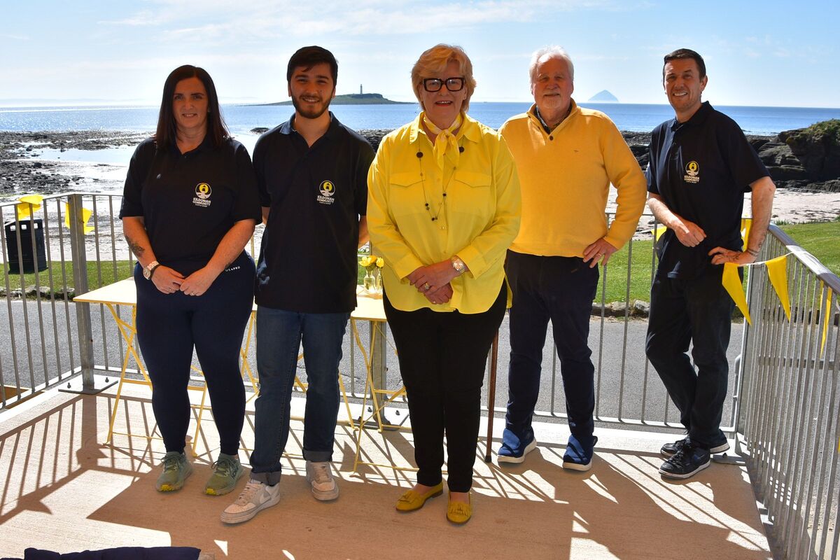 Sarah Duncan, Harrison Talbot, Jenny Gilchrist, Stephen Gilchrist and David Moffat at the official Kildonan Community Hub, Shop and Cafe opening.
