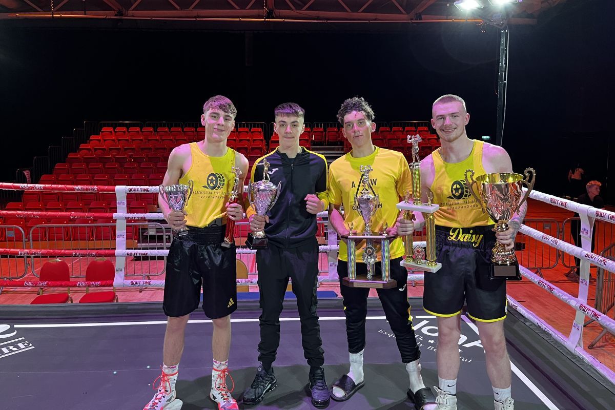 Club trophy winners from left: Toby Jackson, Josh Hunter, Rhys Kennedy, Ryan Cameron. Not pictured Daniel Fronczek who wasn't available on the night.