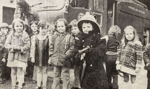 1976: "Oh, to be a fireman!" says young David Collins as he demonstrates equipment to some of his fellow members of the MacIntosh Memorial Church Playgroup when they visited Fort William Fire Station last week.