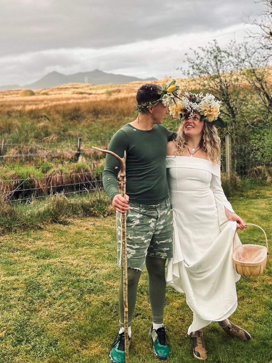 NO T20 Kilchrenan Beltane 10 Harry MacPherson and Beth Gorman Green Man and May Queen web