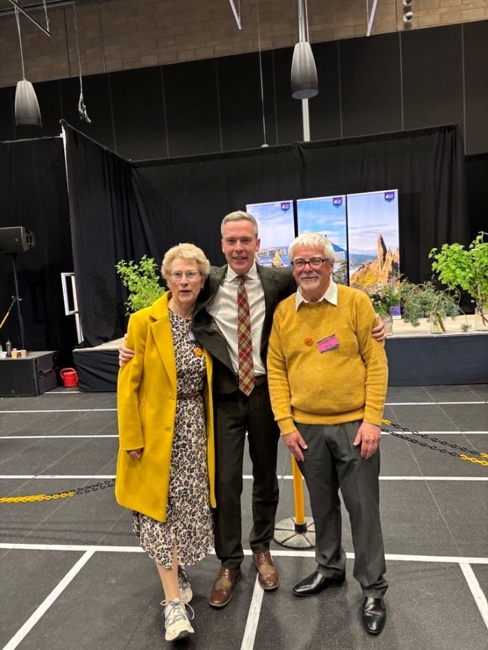 NO T20 Newly elected MSP for Caithness Sutherland and Ross David Green Lib Dem Pictured with his parents web
