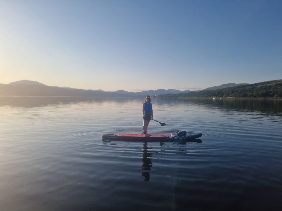 NO T20 Paddle Out Protest 01 Corrie Campbell paddling at Rhu web